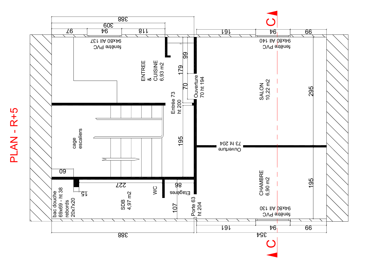 Plan R+5 - boulevard de Strasbourg